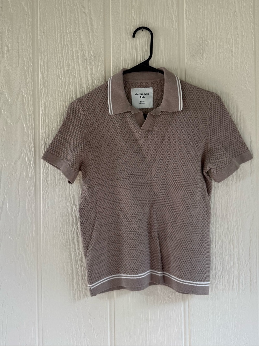 Abercrombie kids Taupe Polo with White Piping
